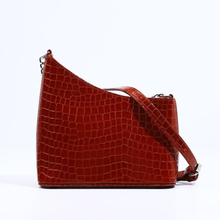 Cross-Bodi Bag "Olivi" on lightning, outer pocket, brown color