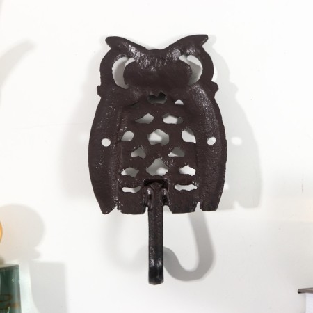 Hook decorative cast iron "point owl" 14x3x8 cm-2