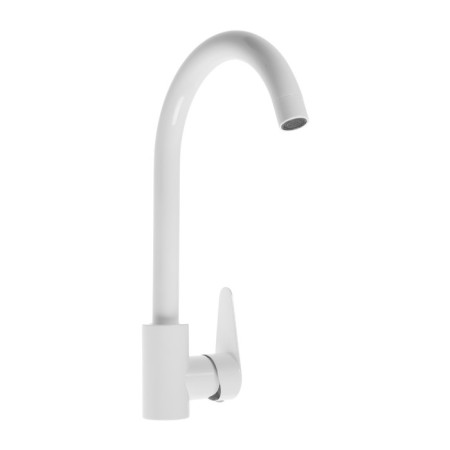 Kitchen mixer Zein Z2504, single -leaf, 40 mm cartridge, stainless steel, white-4