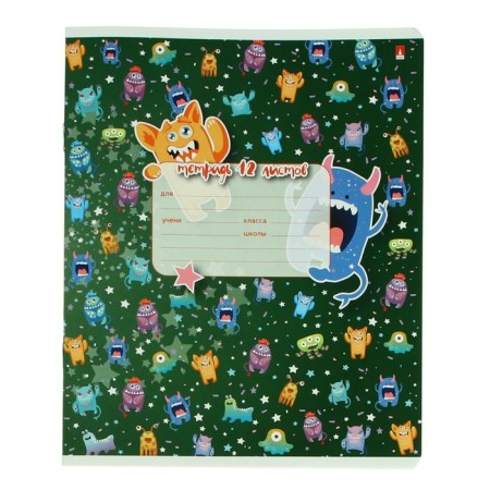 Notebook 12 sheets in the Montstrika line, cover coated paper, VD-LK, MIX-1
