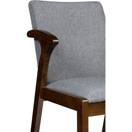 Wooden stool Artis array of gvee/fabric, Cappuccino/gray 49x58x84 cm-5