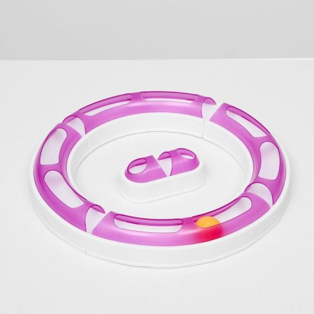 A toy for cats 2 in 1 "Circle and wave" with a ball (cardboard box), mix of flowers-1