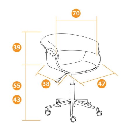 Vimta head chair natural, eco -leather white-6
