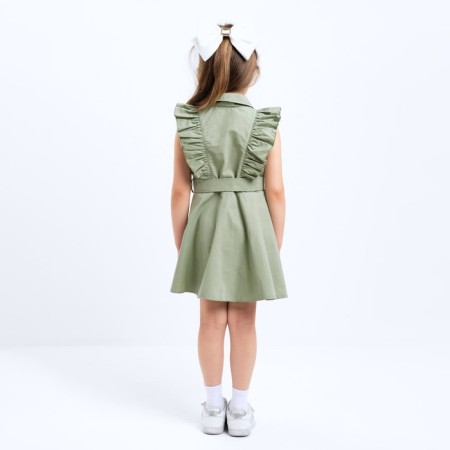 Baby Double-breasted KAFTAN, size 34 (122-128 cm), olive color-3