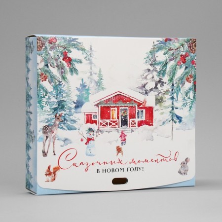 Gift Box "Fairytale New Year", 20 x 18 x 5 cm, without tape, New Year-2