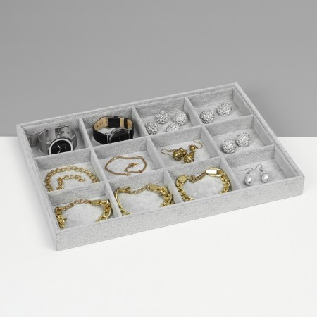 Decoration for jewelry 12 cells, phlock, 35 × 24 × 3, color gray color-2