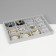 Decoration for jewelry 12 cells, phlock, 35 × 24 × 3, color gray color