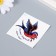 Tattoo on the body color "Bird with a twig - everyone flies, as he wants" 6x6 cm