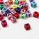 Acrylic bead "English letters" mix, cube 7 × 7 mm, set 10 g, color mix