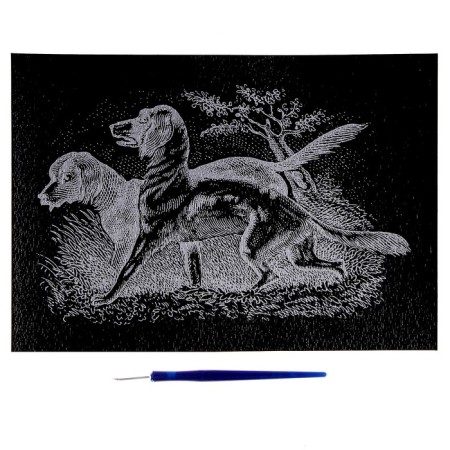 Engraving "hunting dogs" silver-1