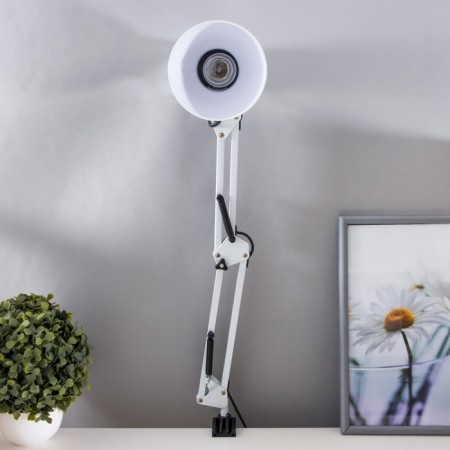 Desktop lamp E27, h = 55 cm, hinged, on the clamp (220V) white Risalux-3
