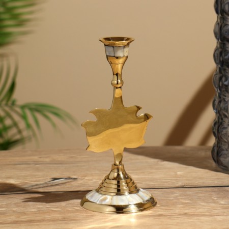 Flaw candlestick 16.5 cm, brass-3