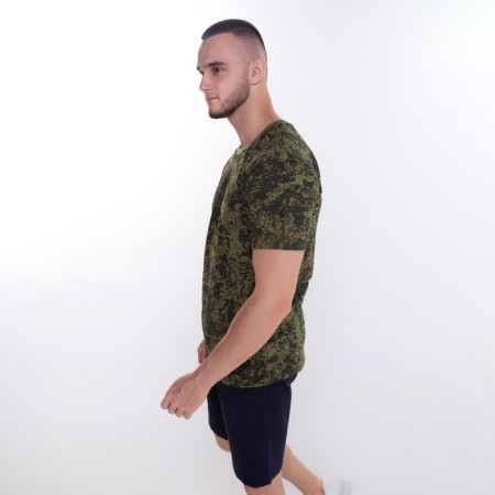 T -shirt men's camouflage pixel, green color, size 48-2