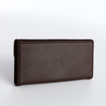 Women's wallet on a magnet, brown color-1