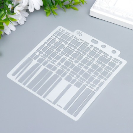 Plastic stencil "Web-cell" 13x14 cm-1
