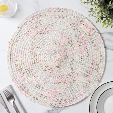 Serving napkin on the table "Serpentine", d = 38 cm, white color-1