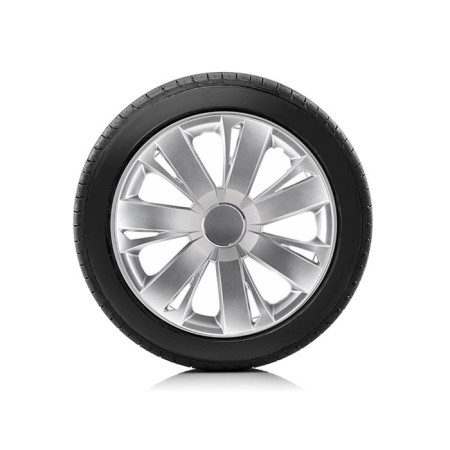 Wheel caps Autoprofi R16, PP plastic, adjusting rim, metallic, 400 mm, 4 pcs