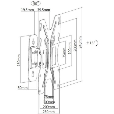 Broat Crocktein for TV UM863 Black 23 "-42" Max.30kg wall tilt-1