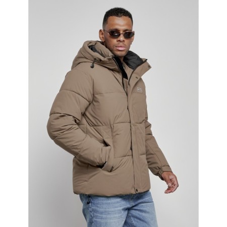 Male winter jacket, size 52, brown color-8