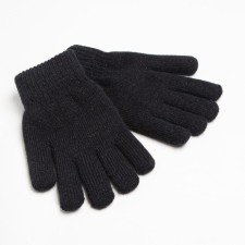 Gloves female two -layer minku plain, size 6.5, black color