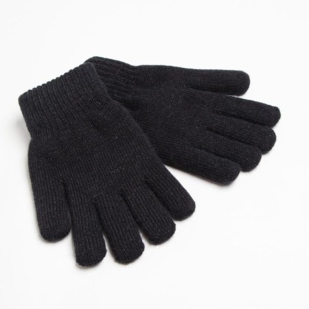 Gloves female two -layer minku plain, size 6.5, black color