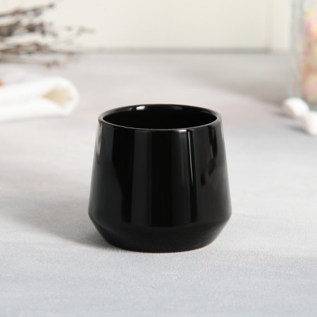Tea couple ceramic "art", mug 130 ml, saucer 11x14.5 cm, black color-4