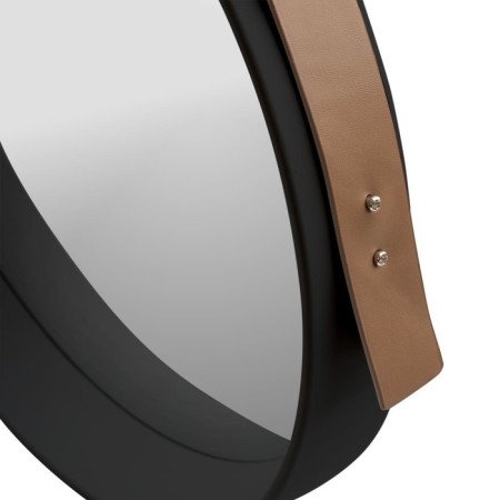 Wall mirror on the Manhattan belt, D = 395 mm, black color-1