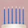 Candles for the cake, blue, 24 pcs., 7 x 17 cm.