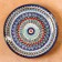 Round Laragan "Rishtan", 36 cm, blue-red ornament