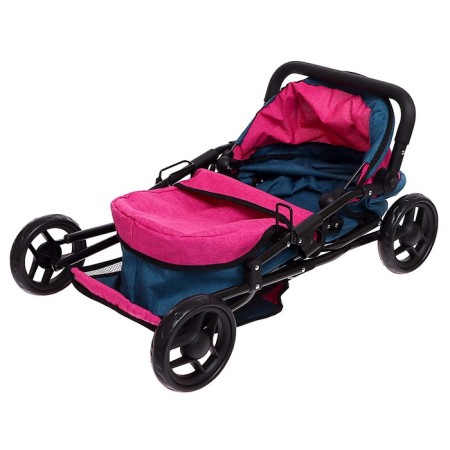 Stroller for dolls is universal, with a basket, metal-8
