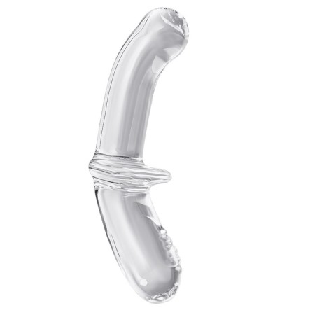 Satiffyer Double Crystal bilateral phallimitator, 19.5 cm, glass, transparent-3