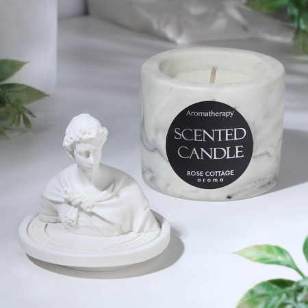 Candle in concrete aromatic "lily", soy wax-1