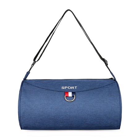 Sports bag with lightning, external pocket, long belt, dark blue color