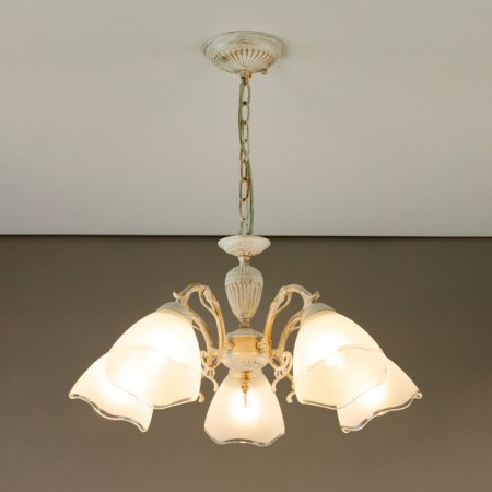 Suspended chandelier Citilux "Latur" CL413250, 36x33 cm, 5x75W, e27, white color-13