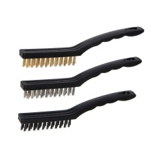 Set of brushes of metal tundra, plastic handles, large, 3 pcs.
