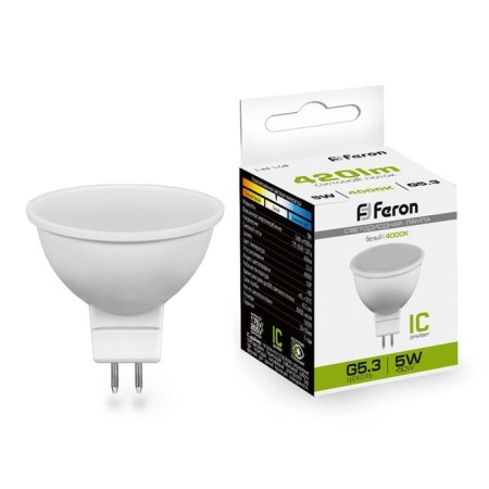 LED LED Feron, 5 W, G5.3, 4000 K, day white
