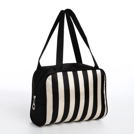 Cosmetic bag with lightning, white/black color