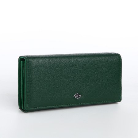Women's wallet on magnet, green color