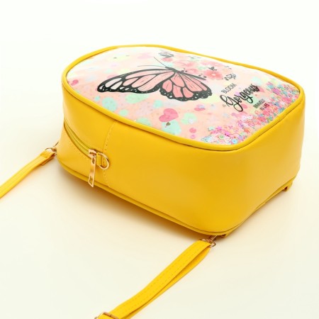 Children's backpack 20*9*22.5, lightning departure, butterfly, yellow-7
