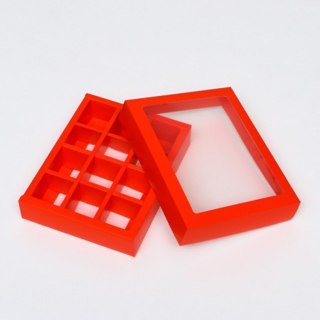 Box for sweets, 12 pcs, scarlet, 19 x 15 x 3.5 cm-3