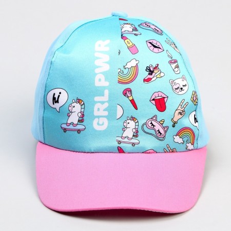 Baby cap for GRL PWR girl, blue color, rr. 52-54-4