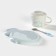 Tea couple ceramic "leaf", 3 objects: a cup 320 ml, a saucer 25.5 × 16 cm, a spoon, the color of the blue
