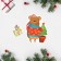 Congratulatory card "New Year" Bear with a Christmas tree, 7 x 9 cm, New Year