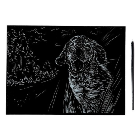 Engraving 18 × 24 cm, dogs "Labrador" (holography)-2