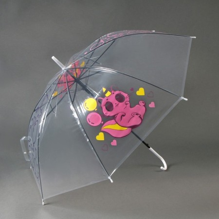 Umbrella children's “Cat Sable” semi-automatic transparent, d = 90cm-2