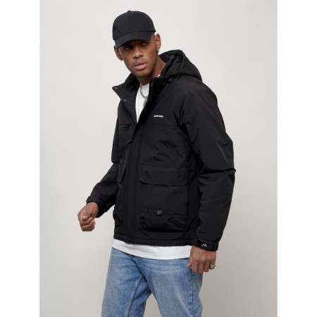 Male spring jacket, size 48, black color-1