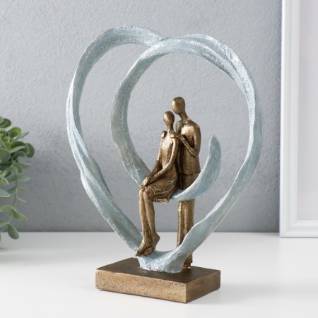 Souvenir Polystone "Abstraction. A couple in the heart" bronze, silver 23x7x26 cm-3