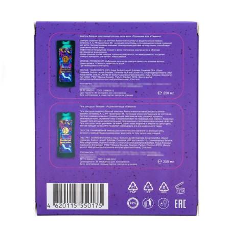 Gift set Feminine "Rodnik water and blackberry": shampoo, 250ml + shower gel, 250 ml-4