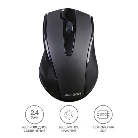 Mouse A4Tech V-Track G9-500FS Black Optical (1200DPI) Silent wireless USB (4but)-1