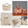 Handles for the bag are wooden, d = 10.2 / 13.2 cm, 2 pcs, beige color